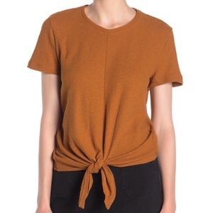 Madewell Texture and Thread Tie Front Top Green
